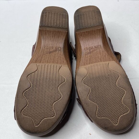 Dansko Sissy Brown Leather Buckle Strap Open Toe Clog Sandal Women’s Sz 37/6.5 - Picture 9 of 11